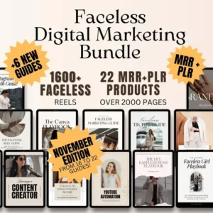 Faceless Digital Marketing Guide Bundle with Master Resell Rights Digital Marketing PLR Done For You Digital Marketing Guides with MRR DFY