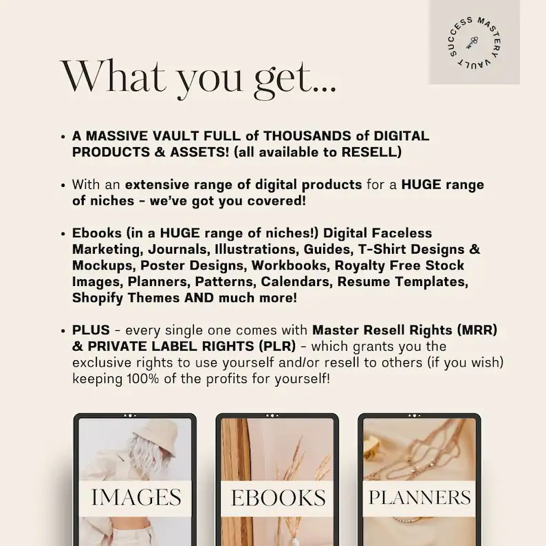 Digital Product Resell Vault | Thousands of Done-For-You Digital Products | Passive Income | Master Resell + Private Label Rights MRR & PLR - Image 2