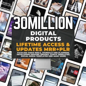 30 Million Digital Products Bundle MRR PLR | Lifetime Access and Update | Passive Income Digital Products and E-books Courses