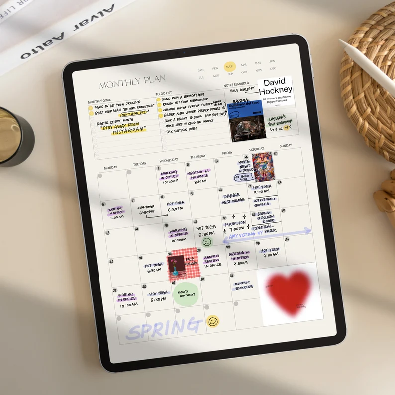 Digital Monthly Planner, Digital Planner, iPad Monthly planner, Minimalist Planner, iPad Planner, GoodNotes Planner, Notability Planner - Image 7