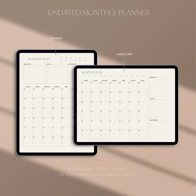 Digital Monthly Planner, Digital Planner, iPad Monthly planner, Minimalist Planner, iPad Planner, GoodNotes Planner, Notability Planner - Image 5