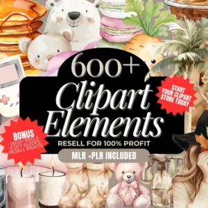 600+ Clipart Elements Pack,The Elements Vault,Clip Art.Clipart vault.Melanin AI Images.Done For You Ebook Images,elements for designs